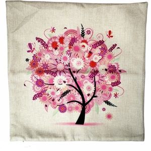 Square Decorative Throw Pillow Cushion Cover Pink